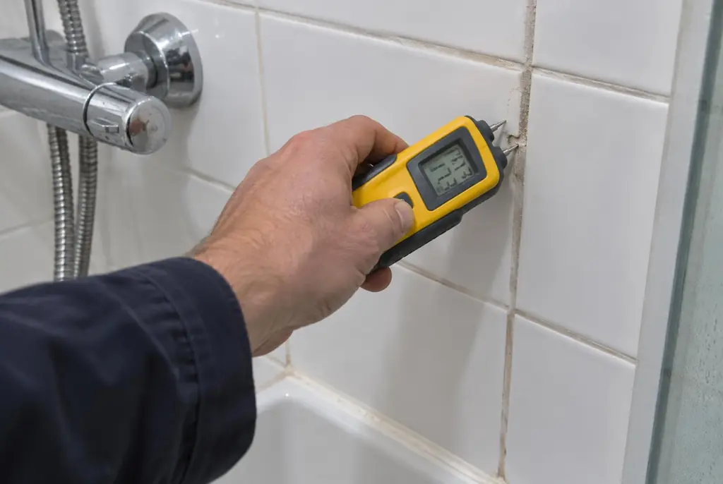 Lekdetectie Leiderdorp – vochtmeter op badkamertegels bij de douche